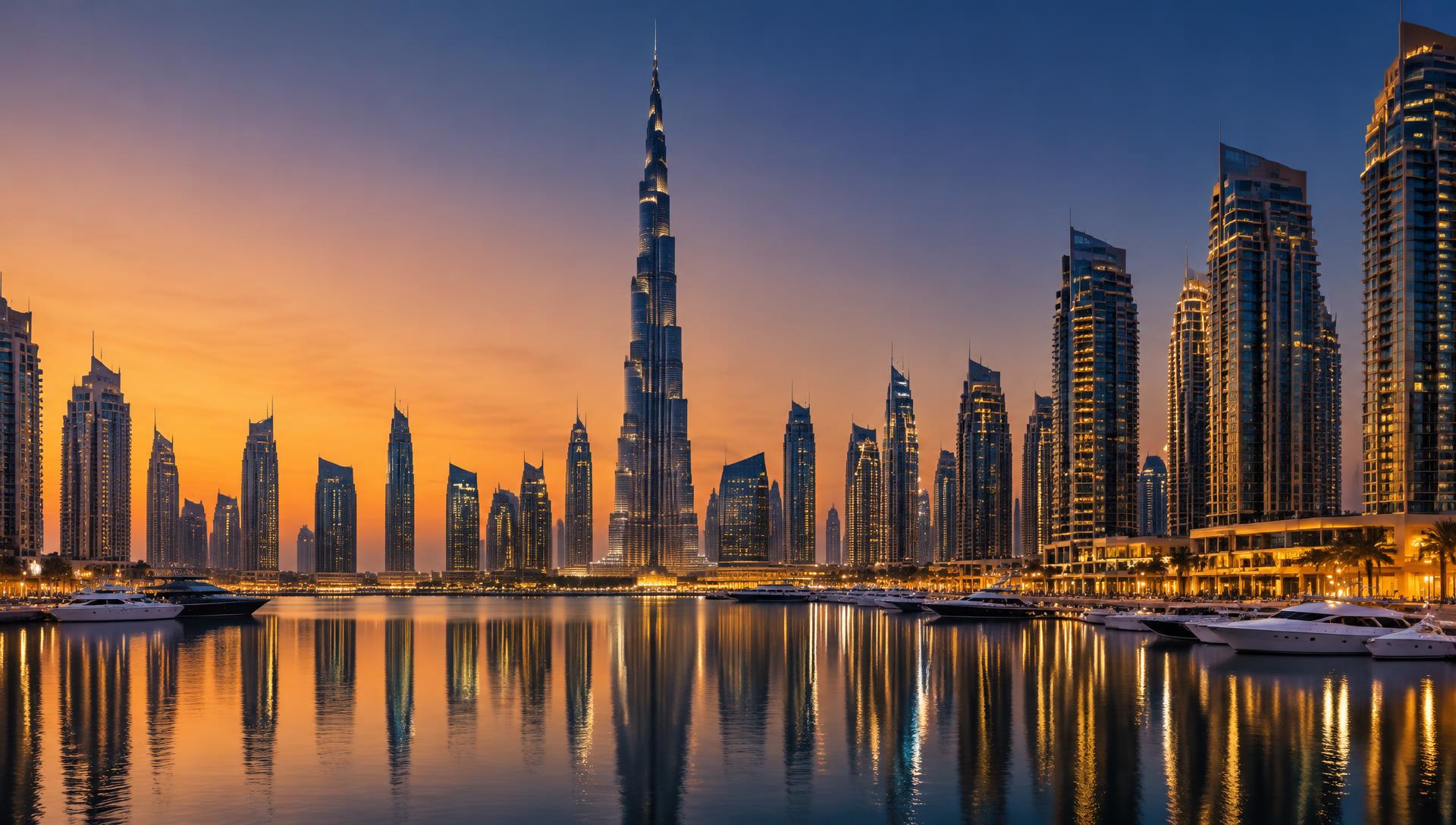 Langit kota Dubai saat senja